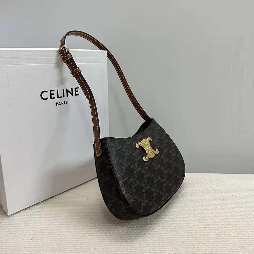 Celine Women Medium Tilly Bag in Triomphe Canvas and Calfskin - image 4