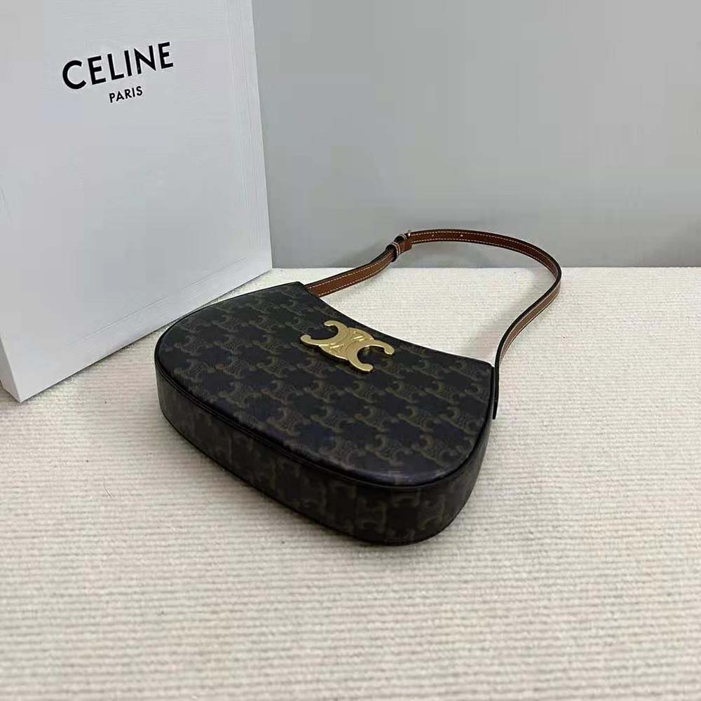 Celine Women Medium Tilly Bag in Triomphe Canvas and Calfskin - image 5