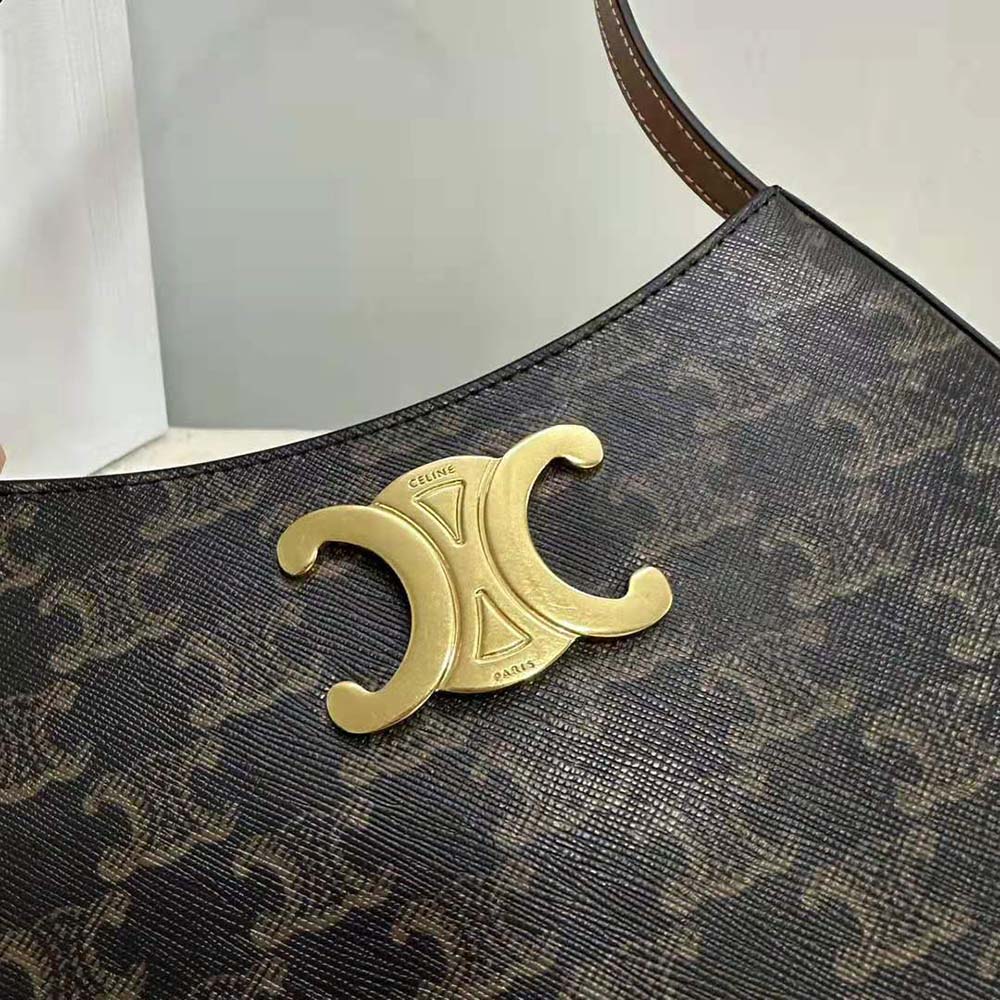 Celine Women Medium Tilly Bag in Triomphe Canvas and Calfskin - image 8