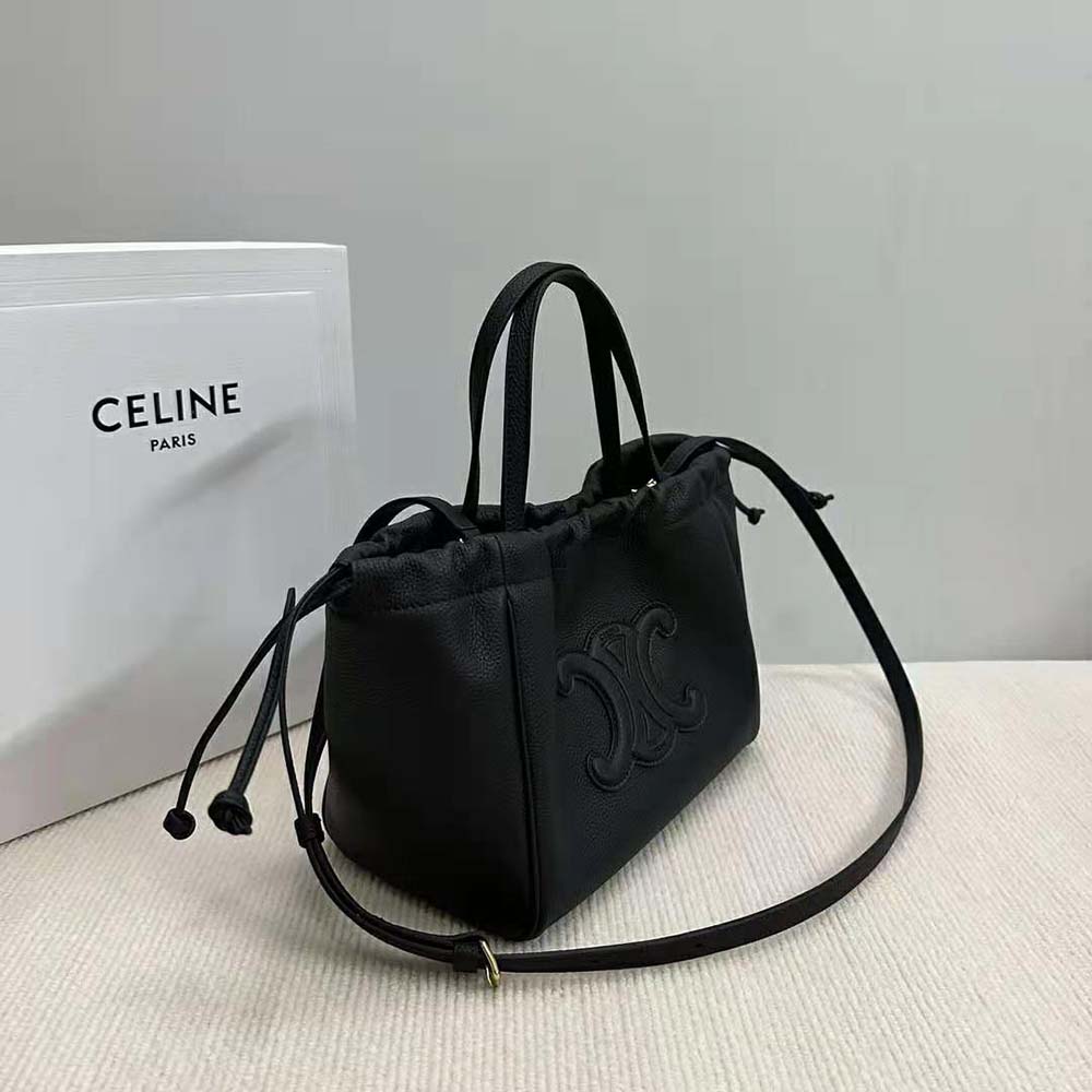 Celine Women Small Cabas Drawstring Cuir Triomphe in Grained Calfskin - image 4