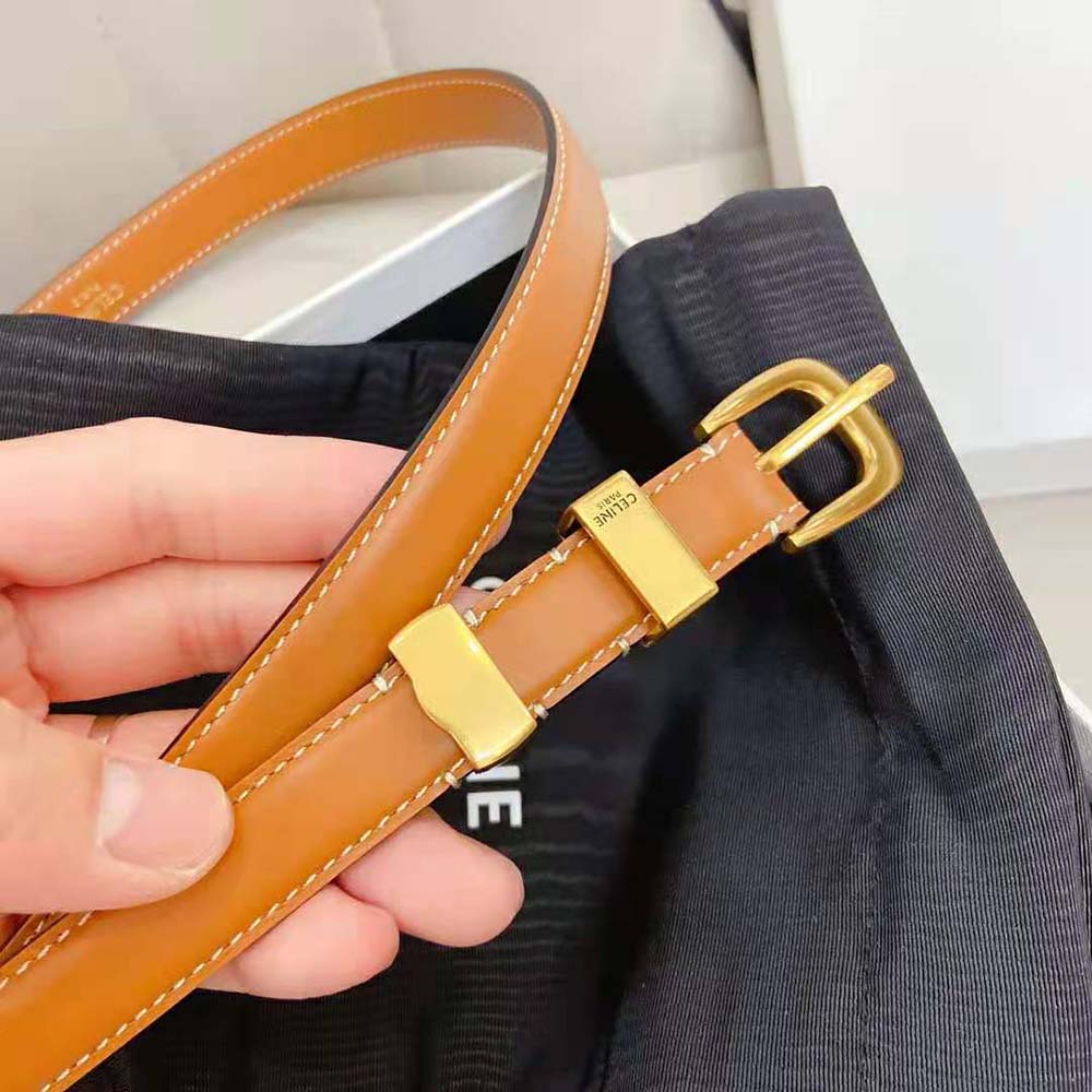 Celine Women Small Western Belt in Natural Calfskin-Tan - image 9