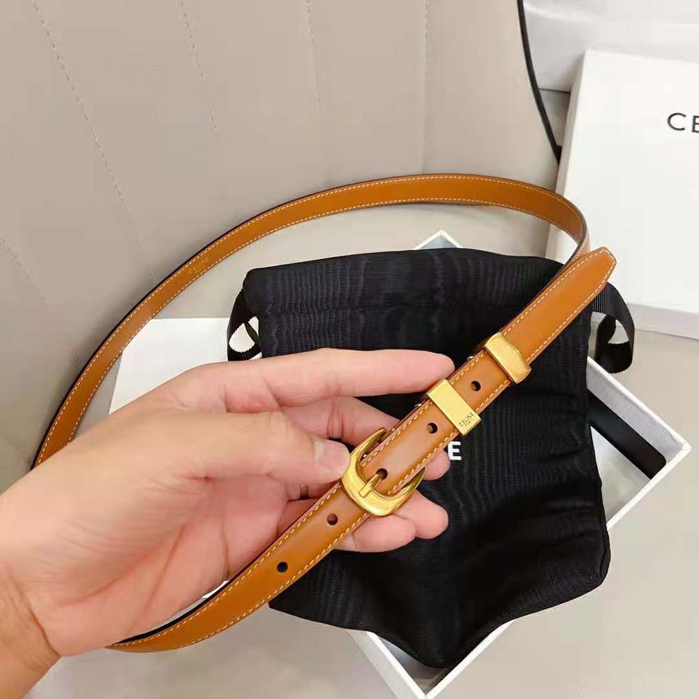 Celine Women Small Western Belt in Natural Calfskin-Tan - image 8