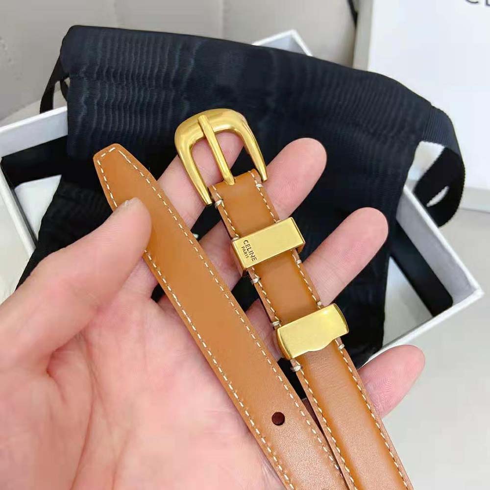 Celine Women Small Western Belt in Natural Calfskin-Tan - image 7