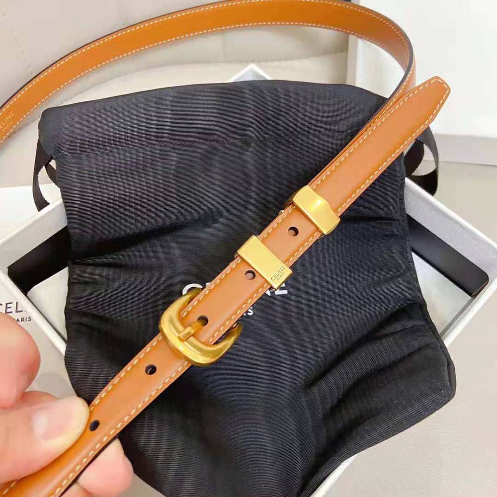 Celine Women Small Western Belt in Natural Calfskin-Tan - image 6