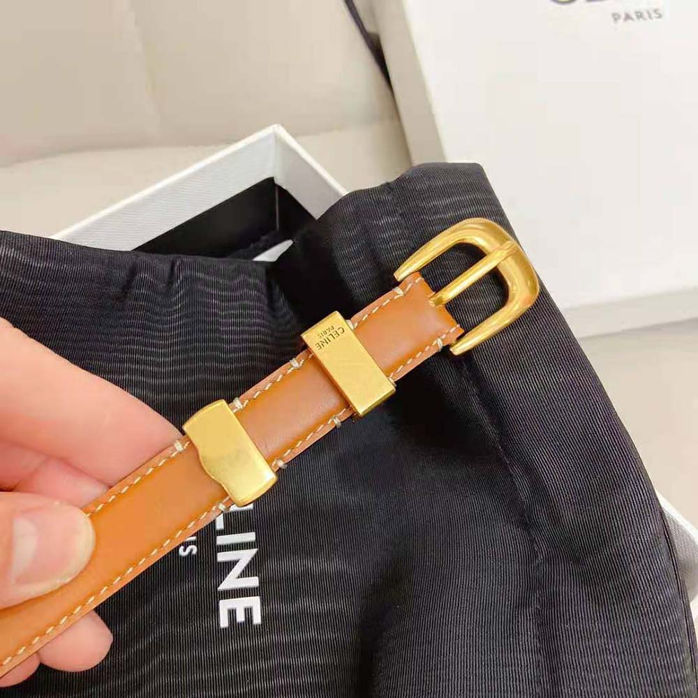 Celine Women Small Western Belt in Natural Calfskin-Tan - image 5