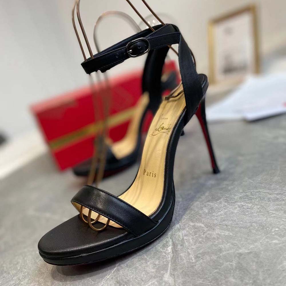 Christian Louboutin Women Loubi Queen 120 mm Sandals Nappa leather-Black - image 4