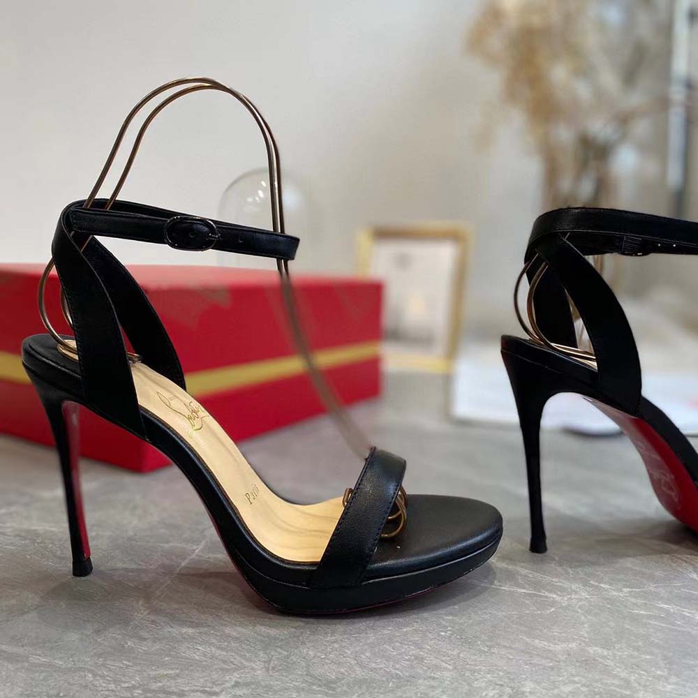 Christian Louboutin Women Loubi Queen 120 mm Sandals Nappa leather-Black - image 5