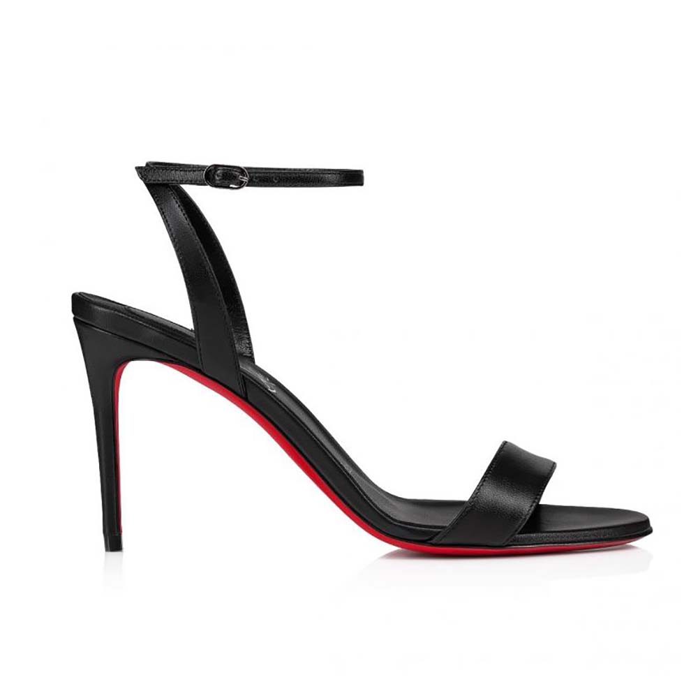 Side view of Christian Louboutin Women Loubigirl 85 mm Sandals Nappa leather-Black