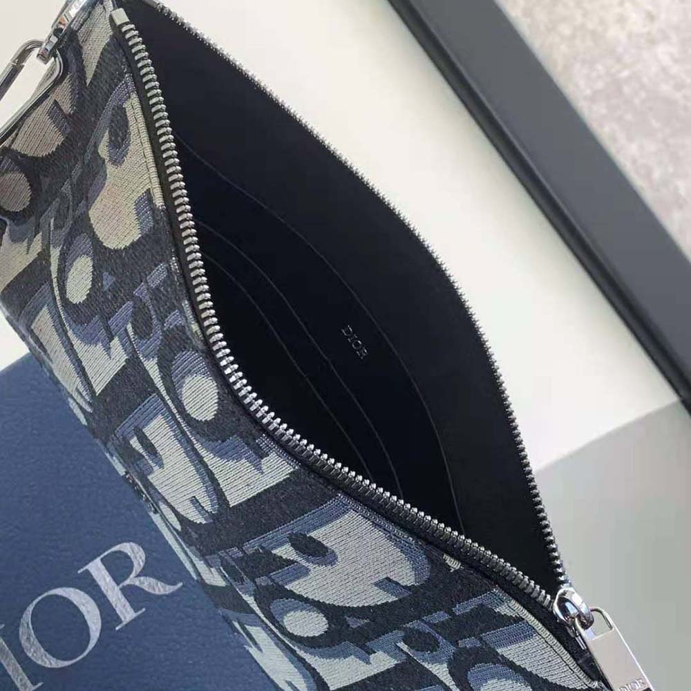 Dior Men A5 Pouch Beige and Black Maxi Dior Oblique Jacquard - image 7