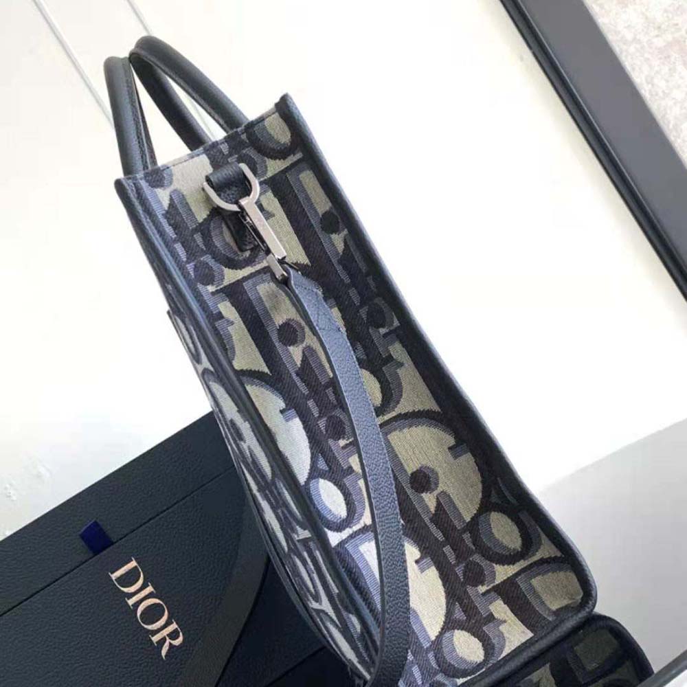 Dior Men East-West Tote Bag Beige and Black Maxi Dior Oblique Jacquard - image 5