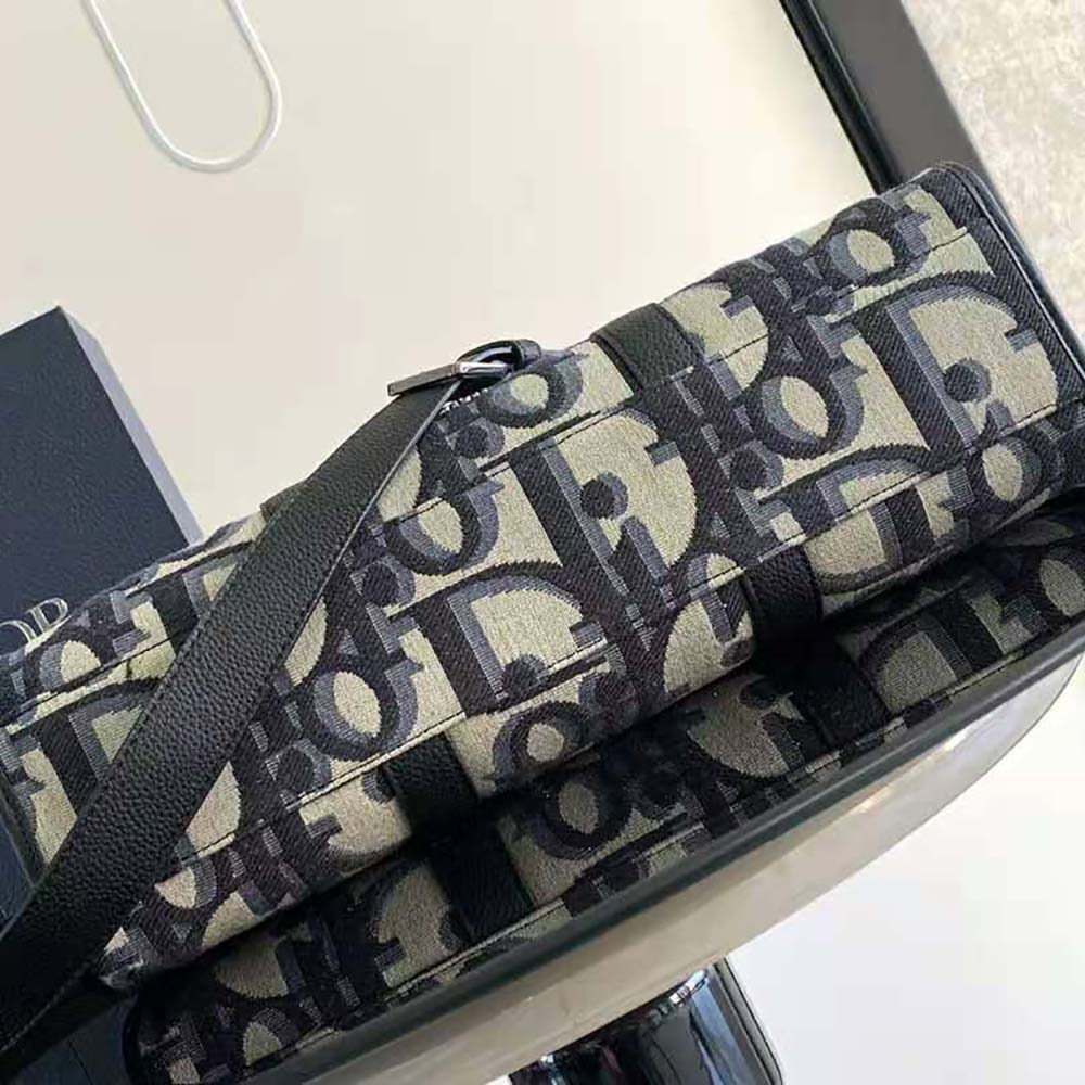 Dior Men East-West Tote Bag Beige and Black Maxi Dior Oblique Jacquard - image 4