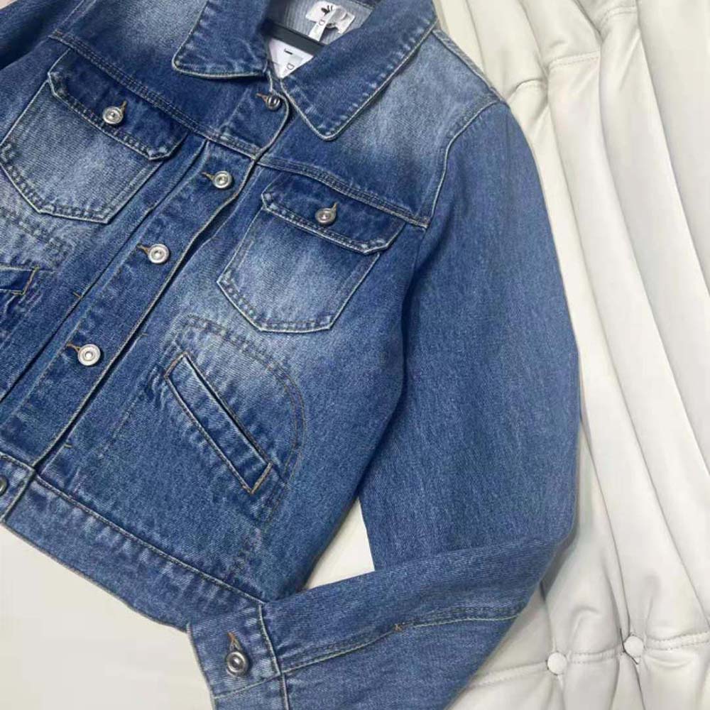 Dior Women Cropped Jacket Blue Stonewashed Cotton Denim - image 6