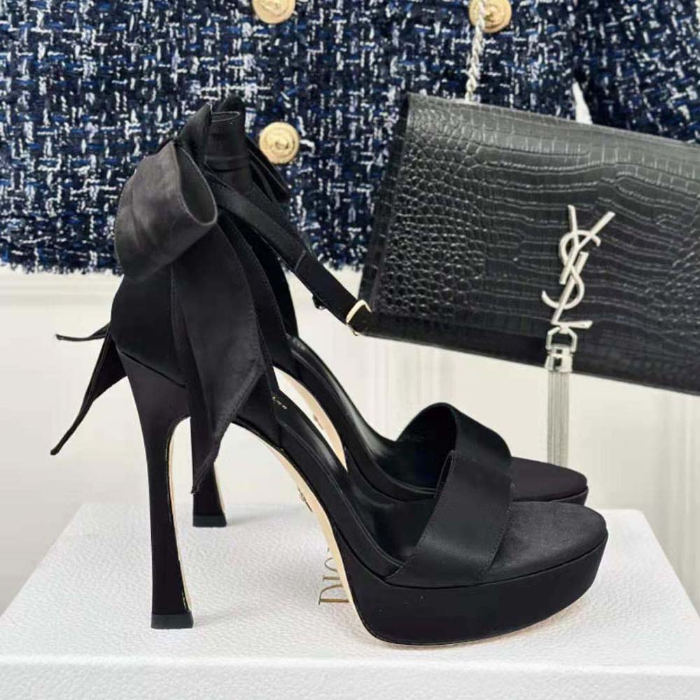 Dior Women Mlle Dior Heeled Sandal Black Satin - image 5