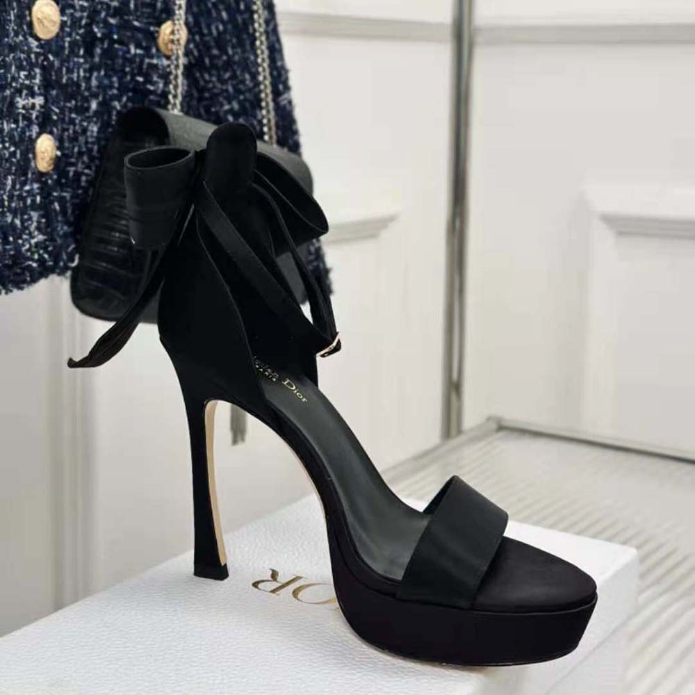 Dior Women Mlle Dior Heeled Sandal Black Satin - image 7