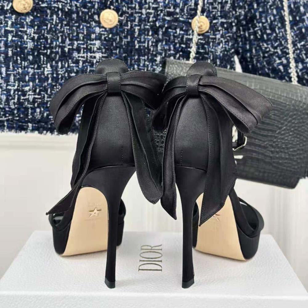 Dior Women Mlle Dior Heeled Sandal Black Satin - image 9