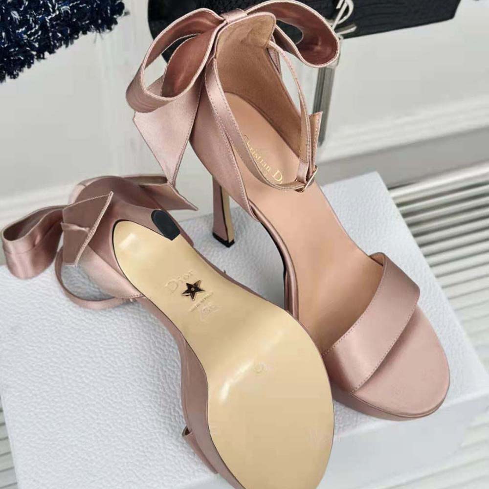 Dior Women Mlle Dior Heeled Sandal Rose Des Vents Satin - image 10