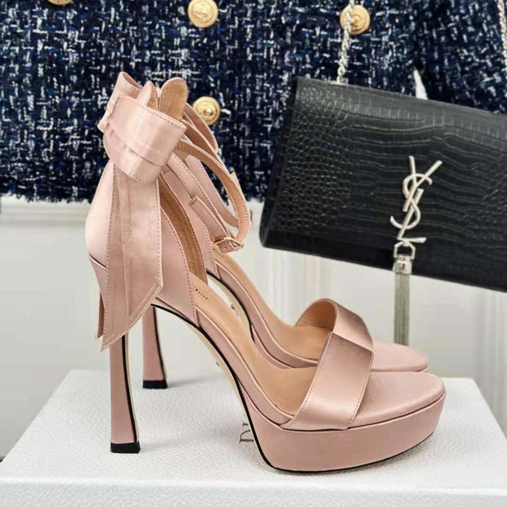 Dior Women Mlle Dior Heeled Sandal Rose Des Vents Satin - image 6