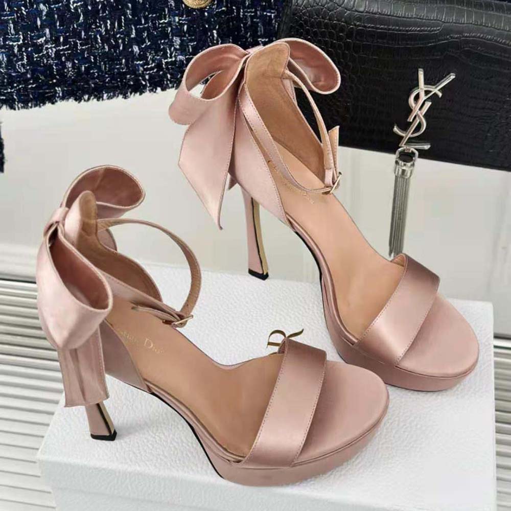 Dior Women Mlle Dior Heeled Sandal Rose Des Vents Satin - image 4