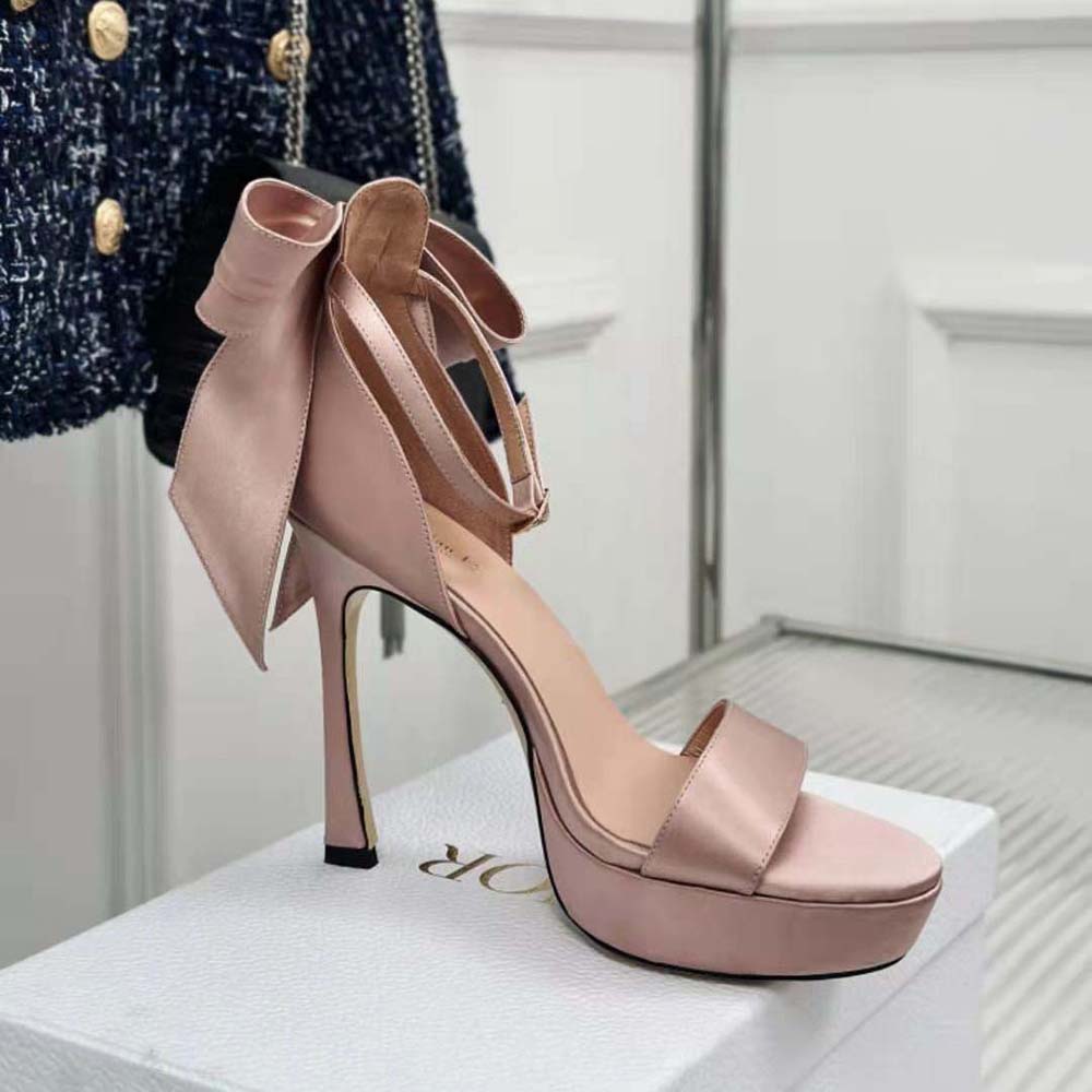 Dior Women Mlle Dior Heeled Sandal Rose Des Vents Satin - image 7