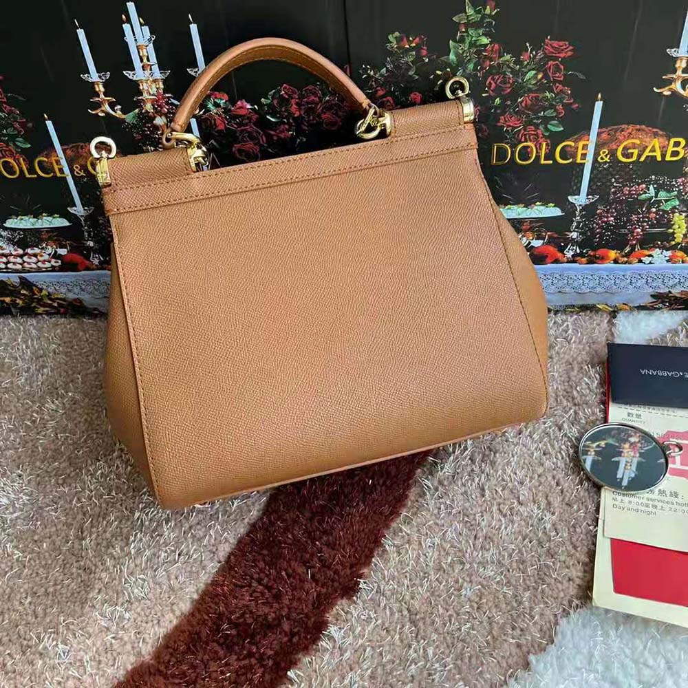 Dolce Gabbana D&G Women Medium Dauphine Leather Sicily Bag-Beige - image 4
