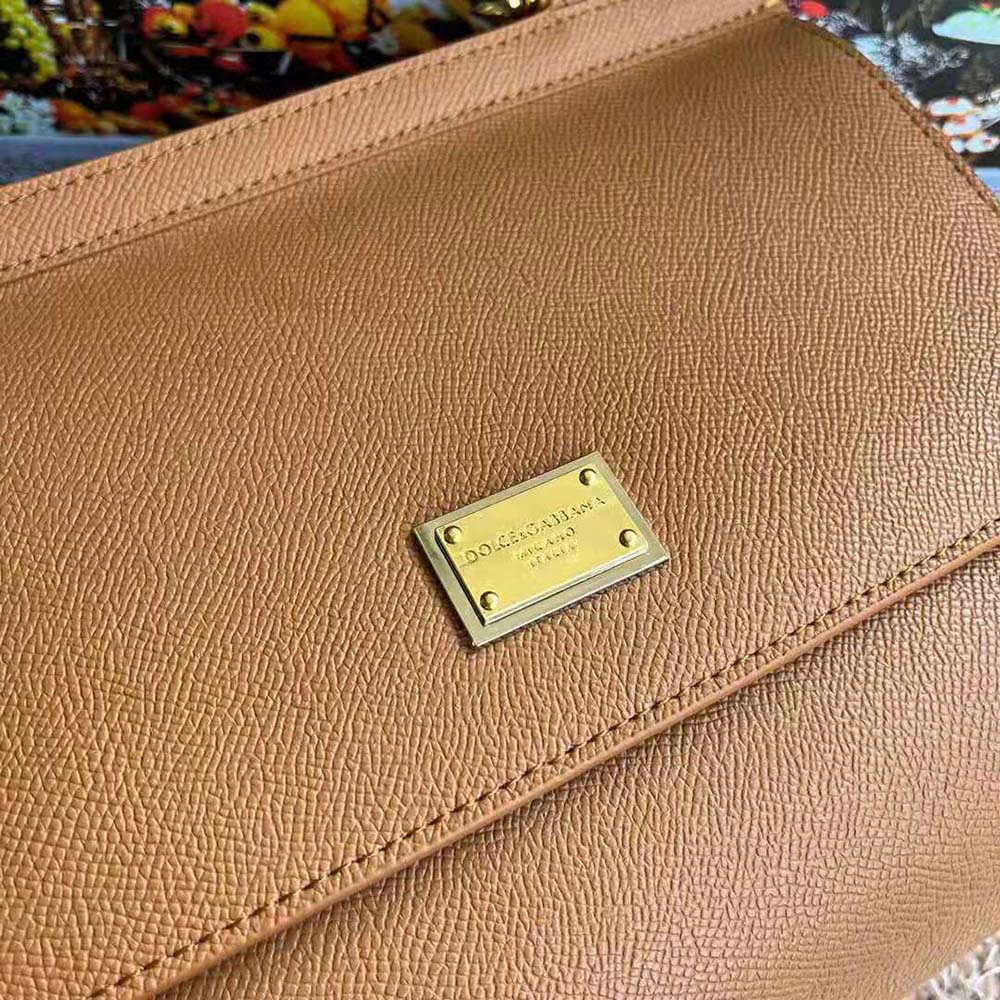 Dolce Gabbana D&G Women Medium Dauphine Leather Sicily Bag-Beige - image 7