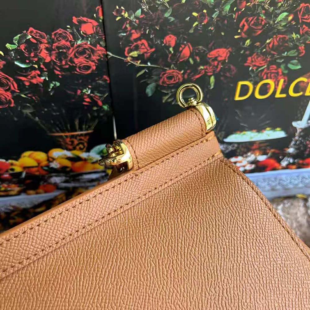 Dolce Gabbana D&G Women Medium Dauphine Leather Sicily Bag-Beige - image 8