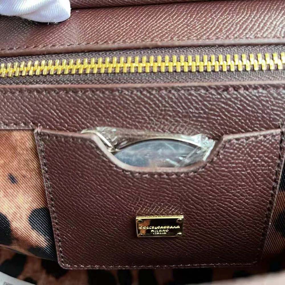 Dolce Gabbana D&G Women Medium Dauphine Leather Sicily Bag-Bordeaux - image 10