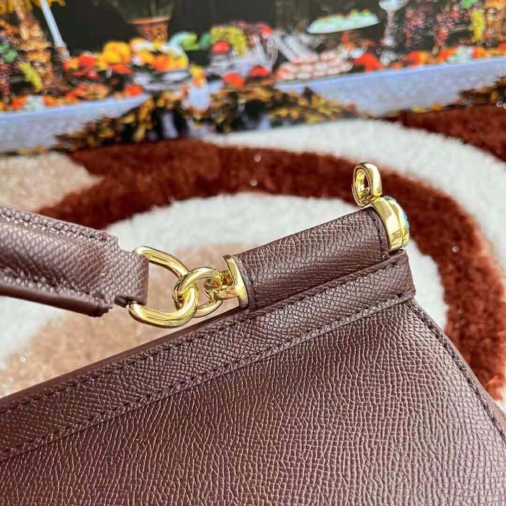 Dolce Gabbana D&G Women Medium Dauphine Leather Sicily Bag-Bordeaux - image 9