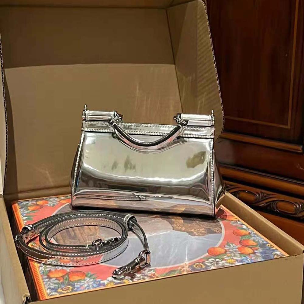 Dolce Gabbana D&G Women Small Sicily Handbag-Silver - image 7