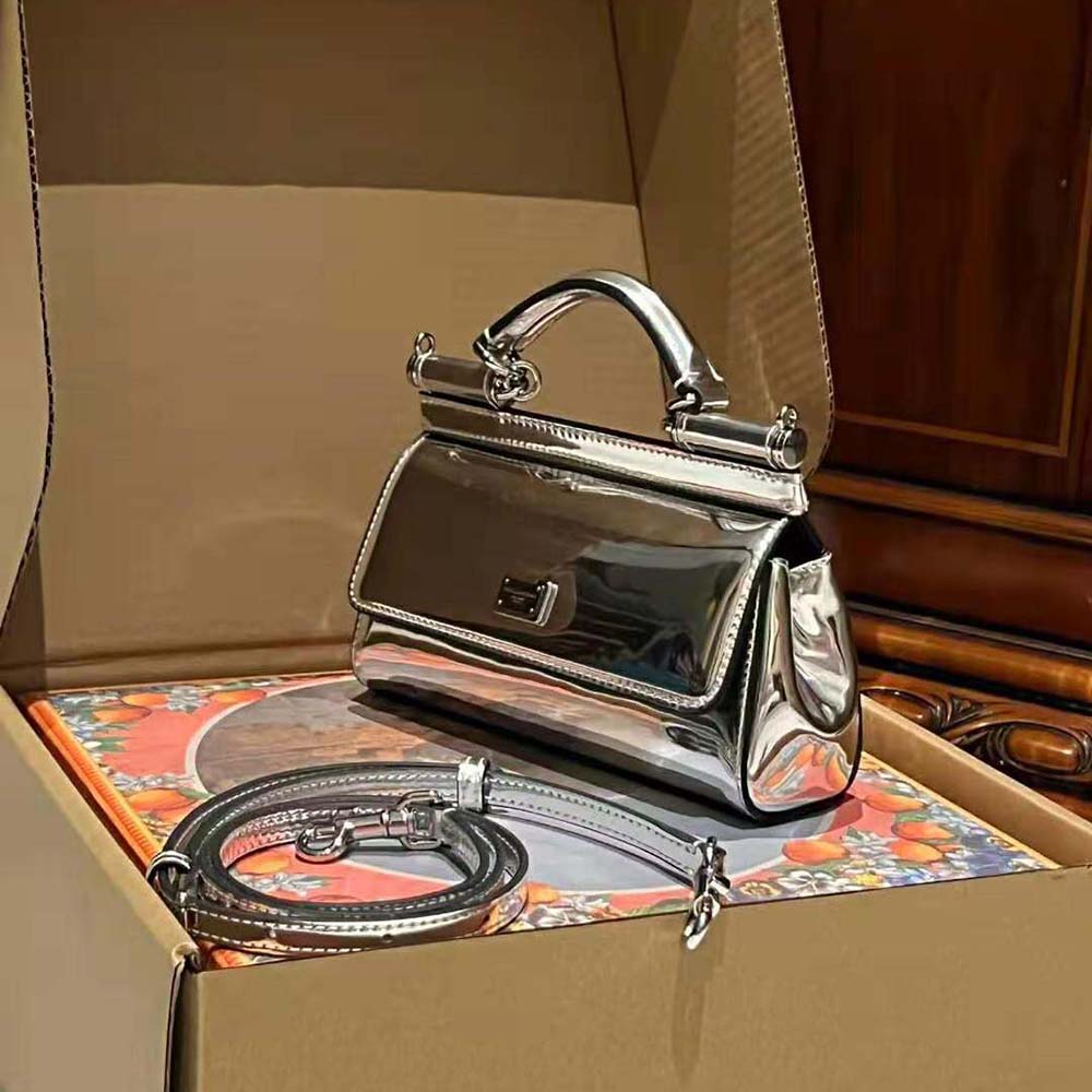 Dolce Gabbana D&G Women Small Sicily Handbag-Silver - image 6