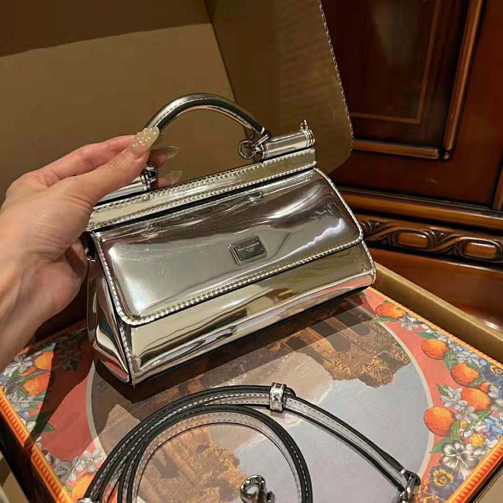 Dolce Gabbana D&G Women Small Sicily Handbag-Silver - image 5