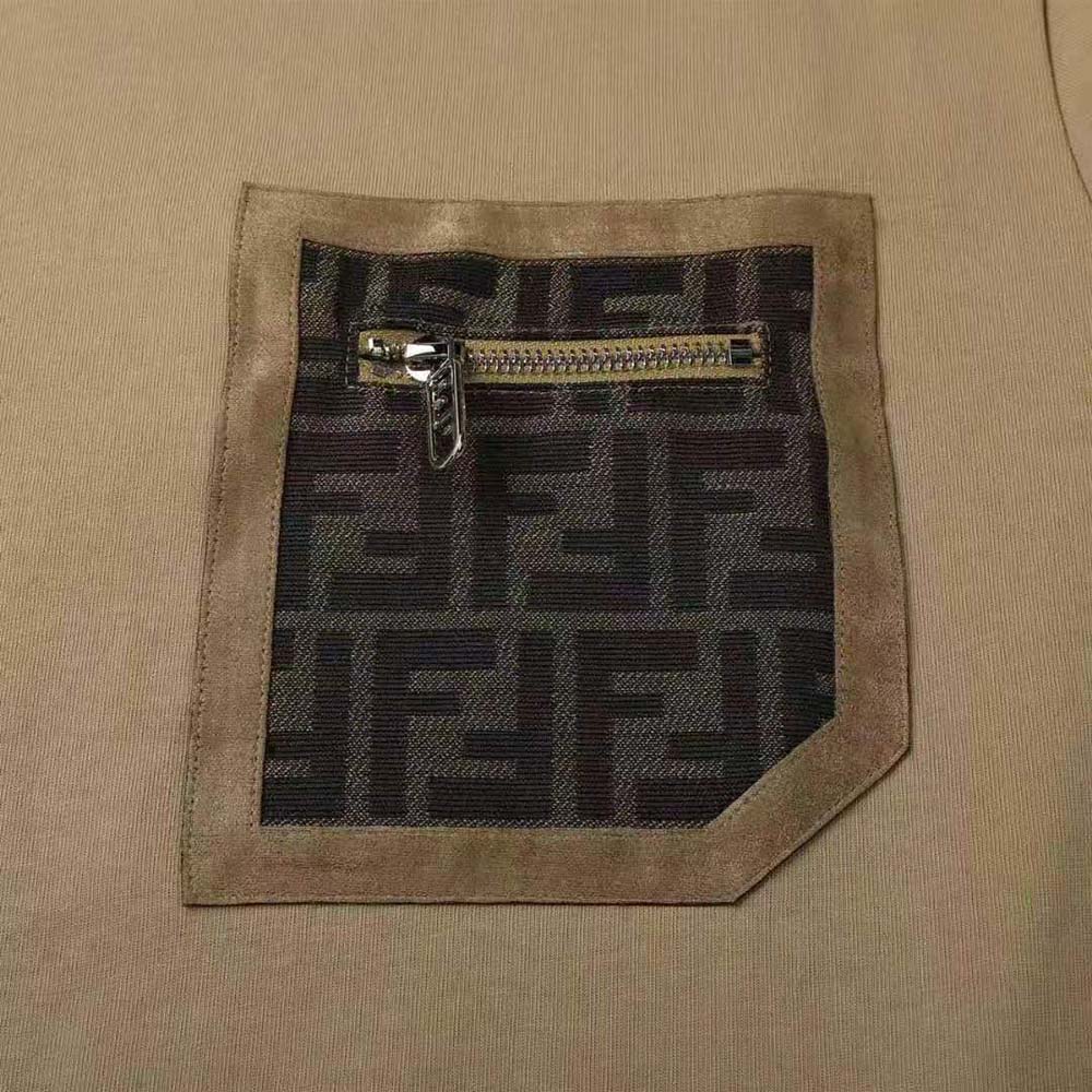 Fendi Men Beige Jersey T-shirt-FY1257APM4F0QA1 - image 6