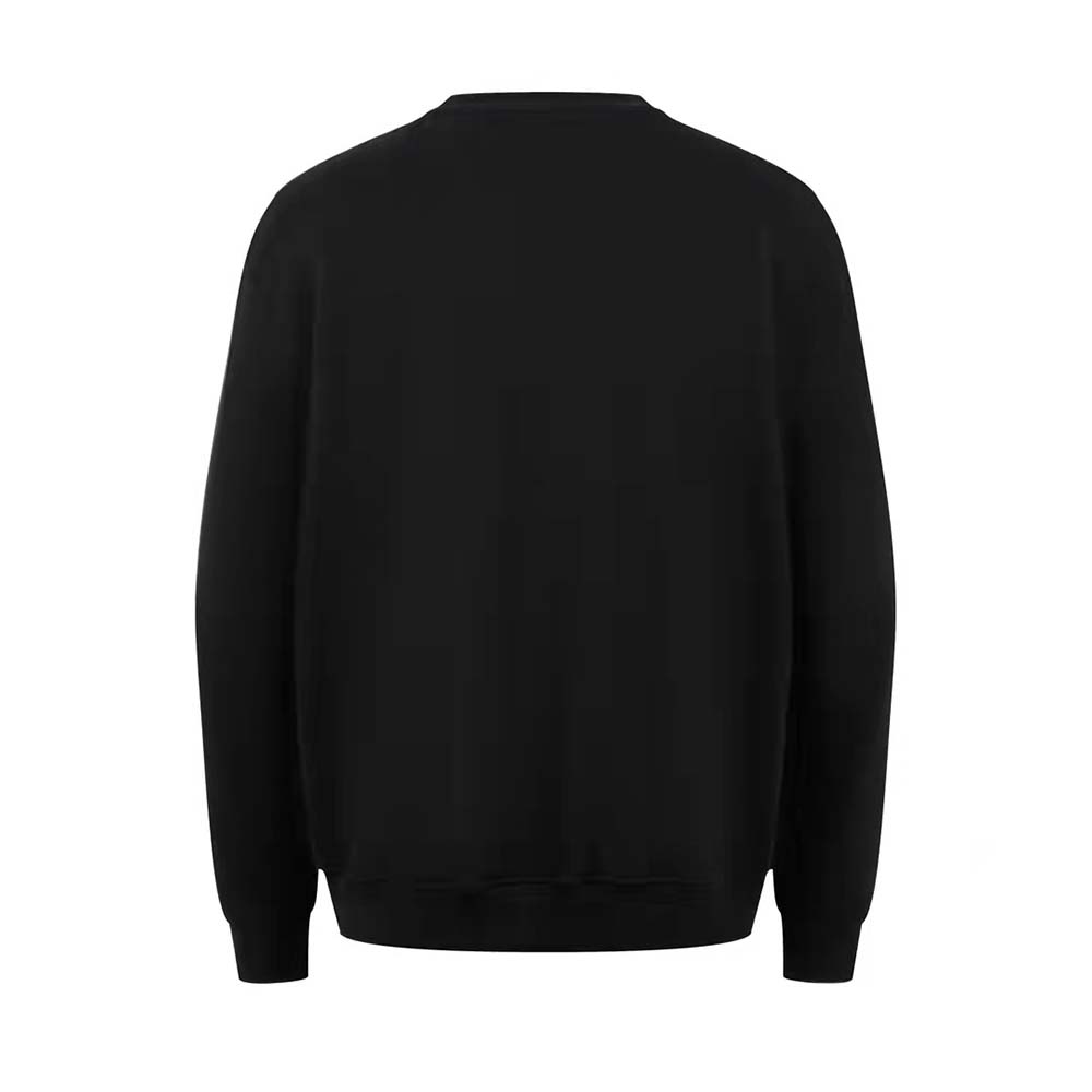 Side angle of Fendi Men Black Jersey Sweatshirt highlighting fit and sleeve detail