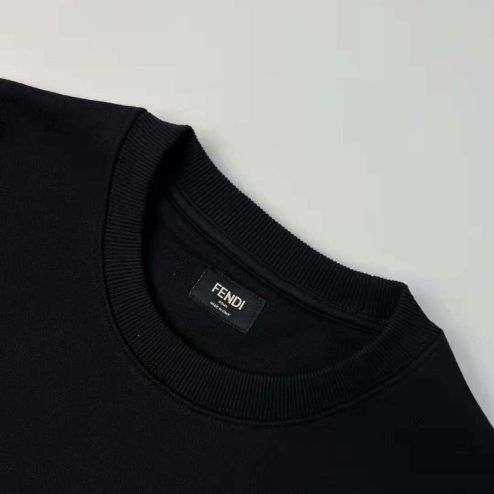 Fendi Men Black Jersey Sweatshirt-FY0178AQJ9F0QA1 - image 4