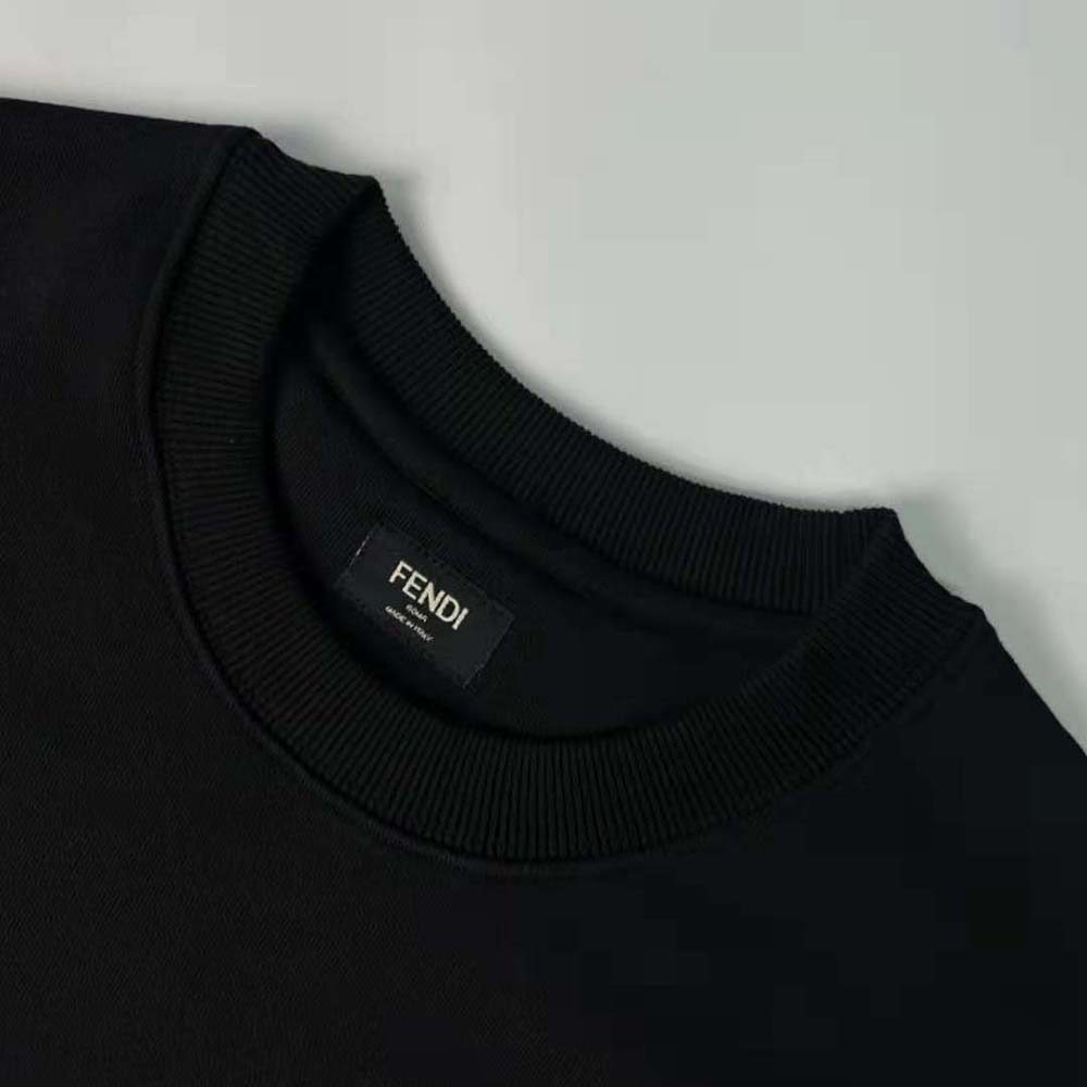 Fendi Men Black Jersey Sweatshirt-FY3938APN0F0QA1 - image 5