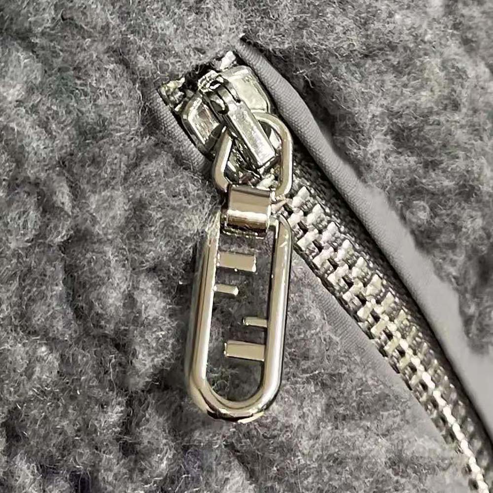 Fendi Men Blouson Gray Teddy Sweatshirt-FW1288AQMNF1MU3 - image 7