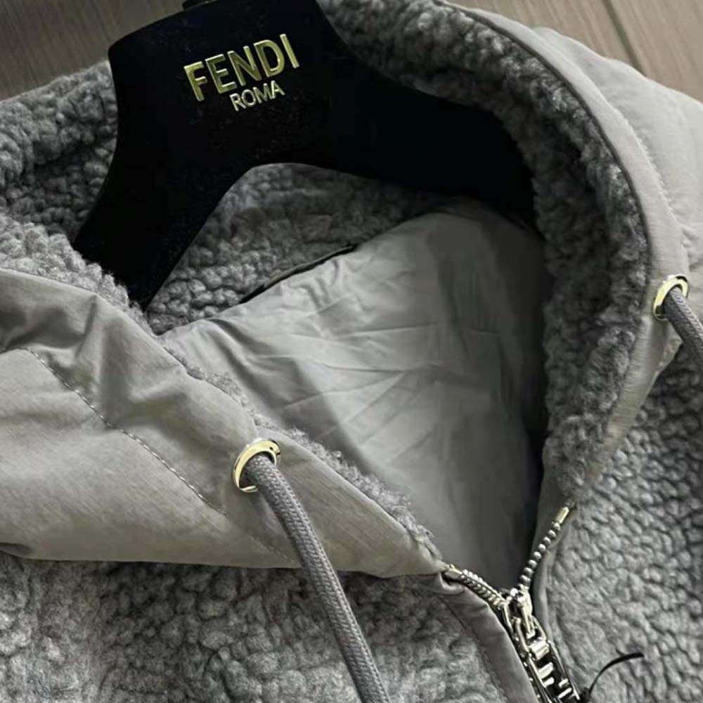 Fendi Men Blouson Gray Teddy Sweatshirt-FW1288AQMNF1MU3 - image 5