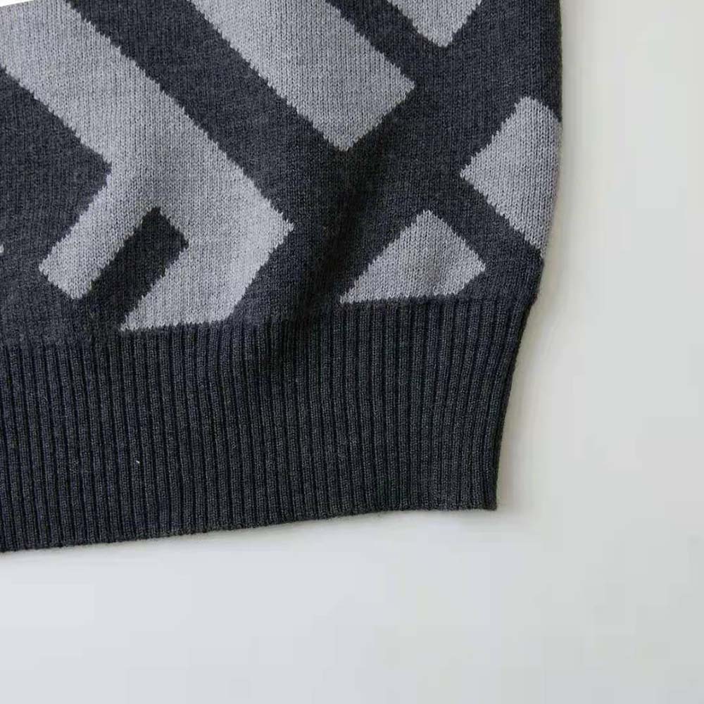 Fendi Men Gray Wool Sweater-FZX091APJKF1ML0 - image 5