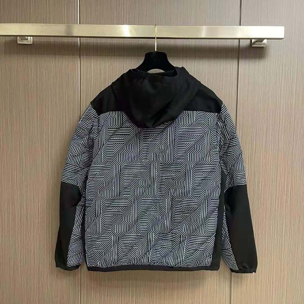 Side profile showing silhouette of Fendi Men Multicolor Nylon Blouson