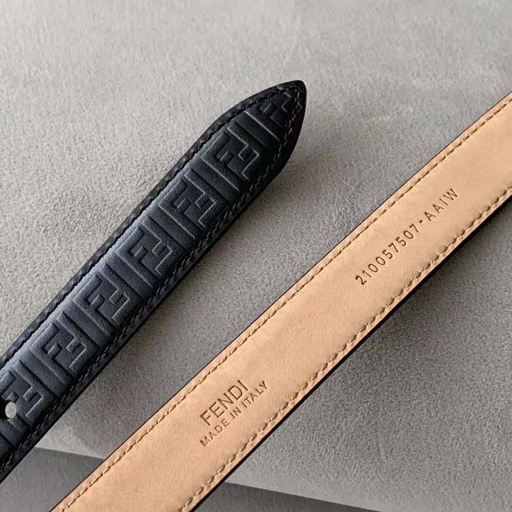 Fendi Women FF Belt Black Leather-8C0648AQ1VF04TX - image 7