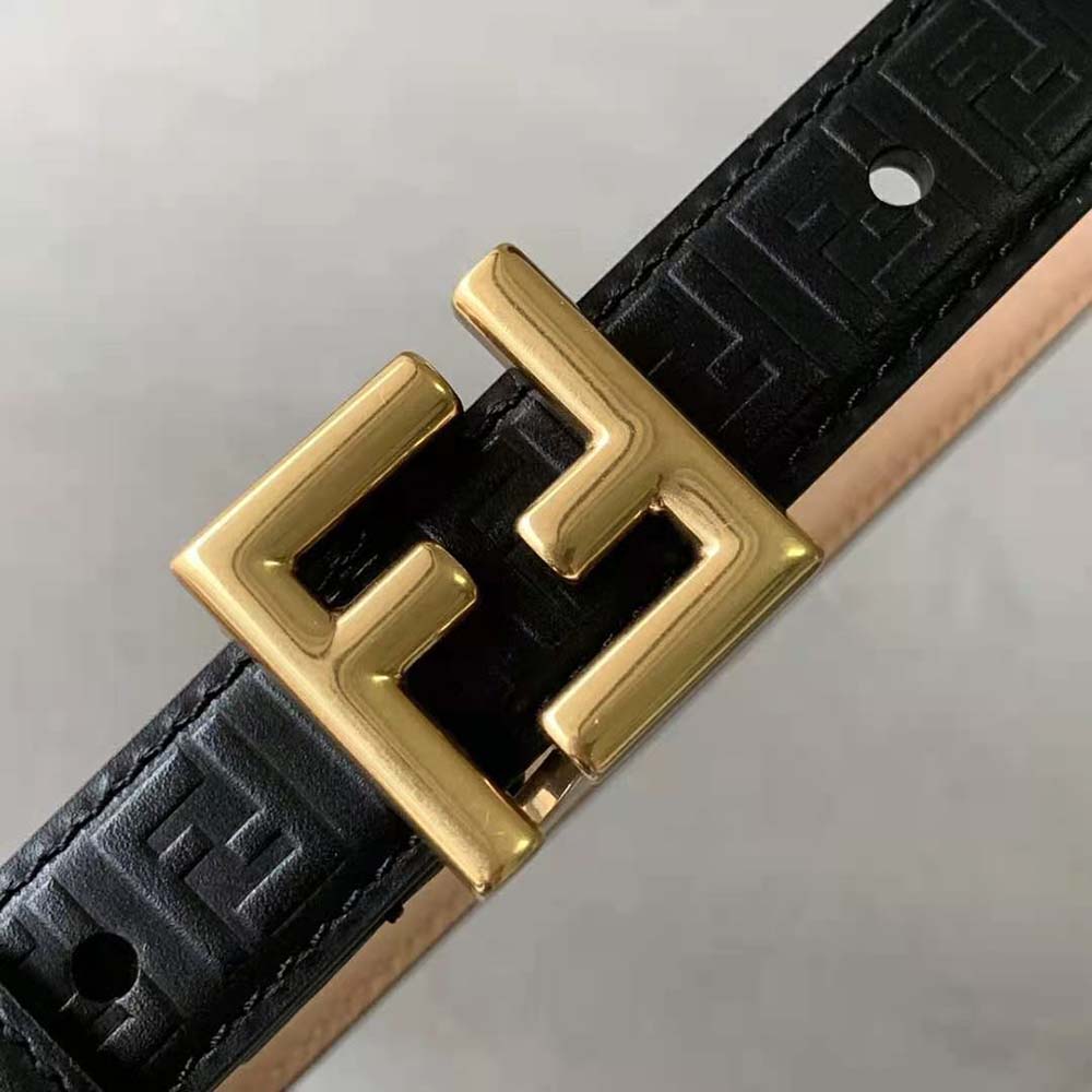 Fendi Women FF Belt Black Leather-8C0648AQ1VF04TX - image 4