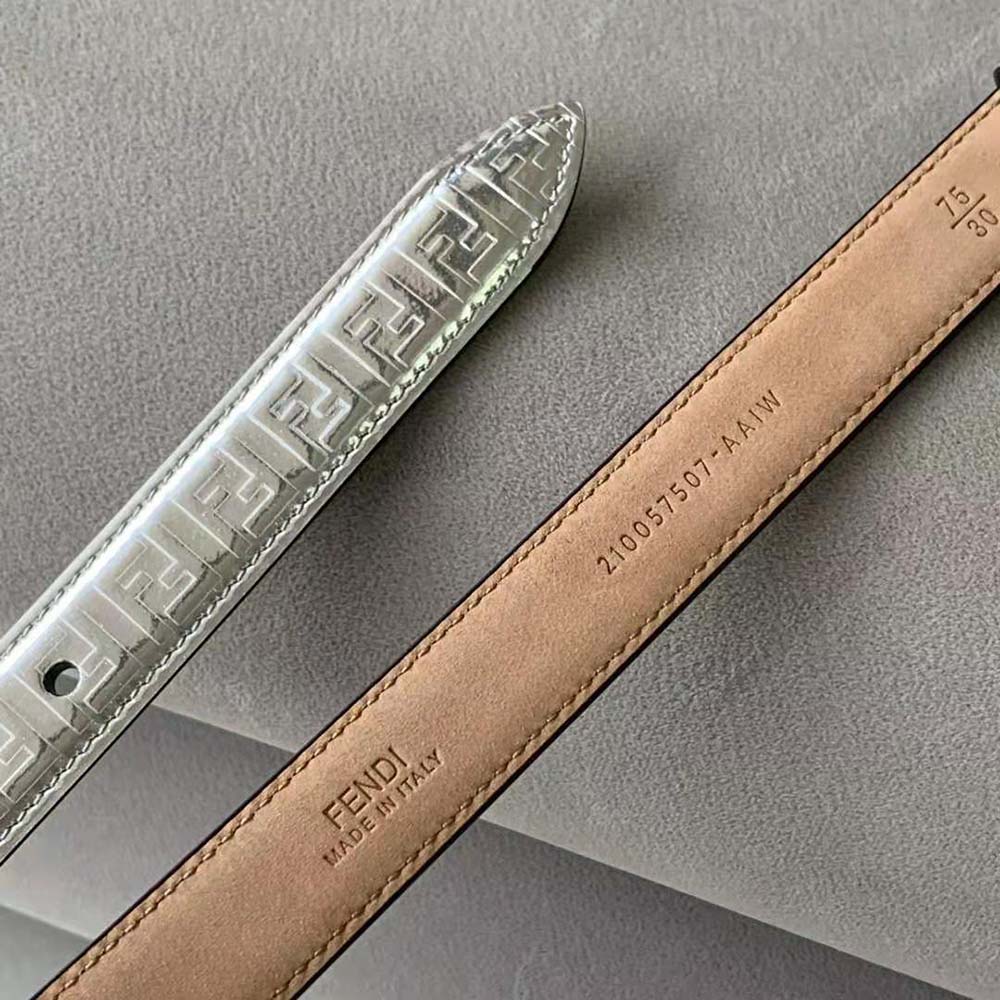 Fendi Women FF Belt Silver Leather-8C0648AQ1VF04TX - image 6