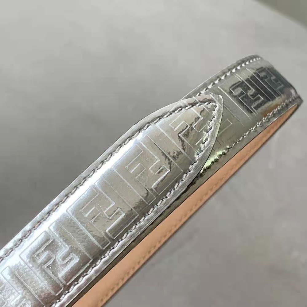 Fendi Women FF Belt Silver Leather-8C0648AQ1VF04TX - image 5