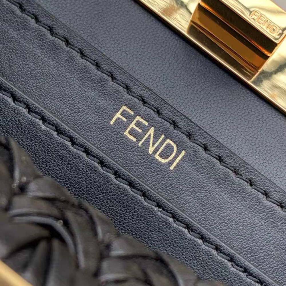 Fendi Women Peekaboo ISeeU Petite Black Padded Calfskin Leather Bag - image 9