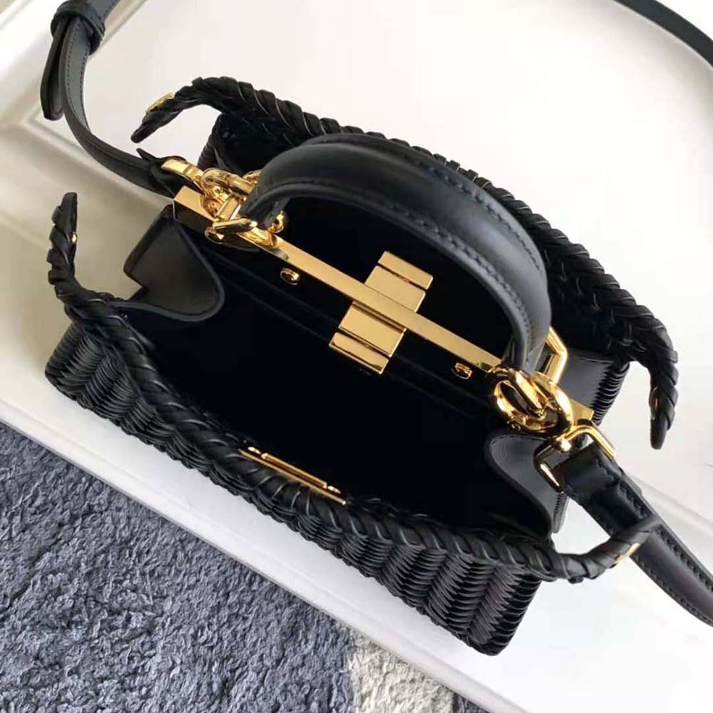 Fendi Women Peekaboo ISeeU Petite Black Padded Calfskin Leather Bag - image 6