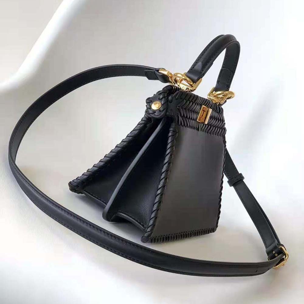 Fendi Women Peekaboo ISeeU Petite Black Padded Calfskin Leather Bag - image 4
