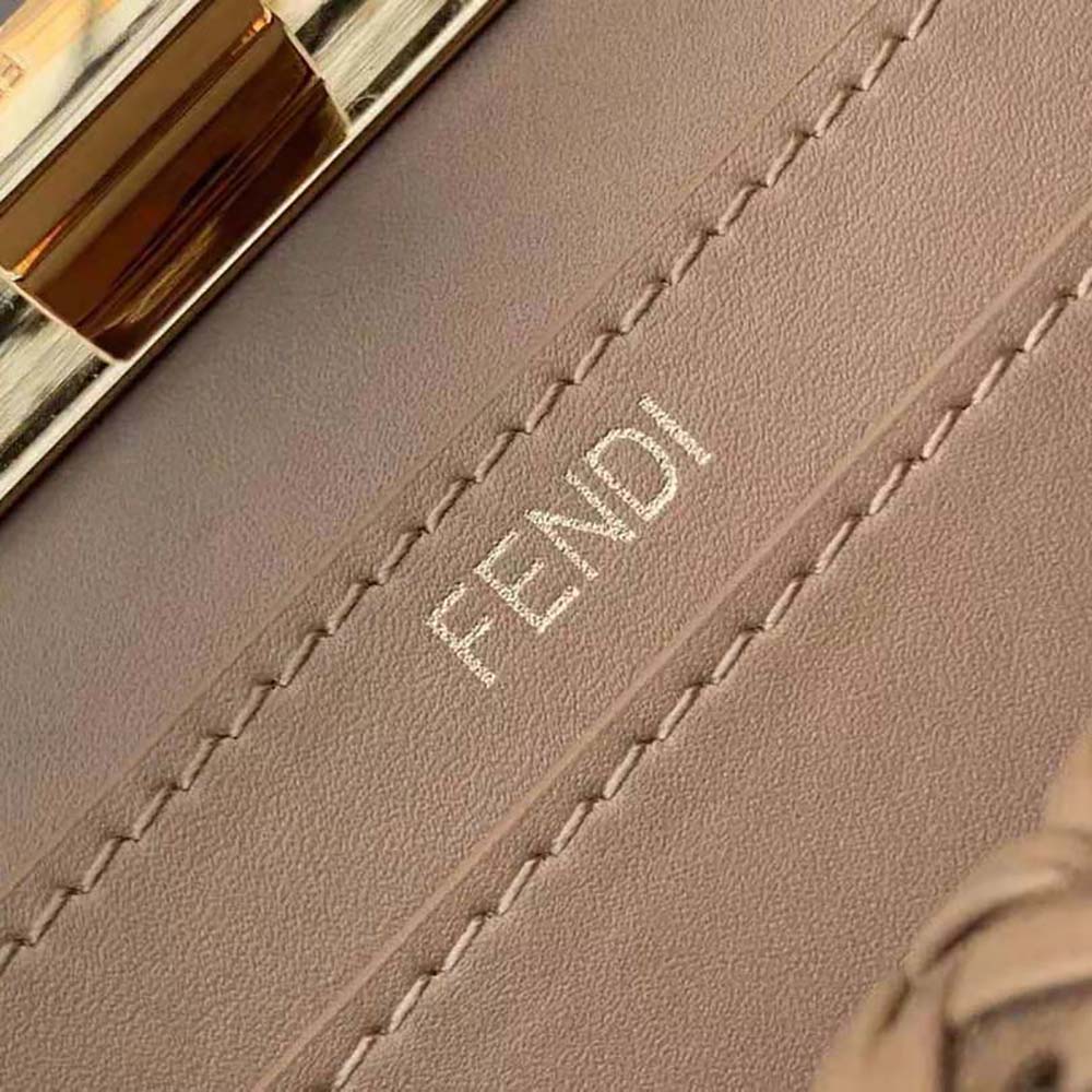 Fendi Women Peekaboo ISeeU Petite Brown Padded Calfskin Leather Bag - image 10