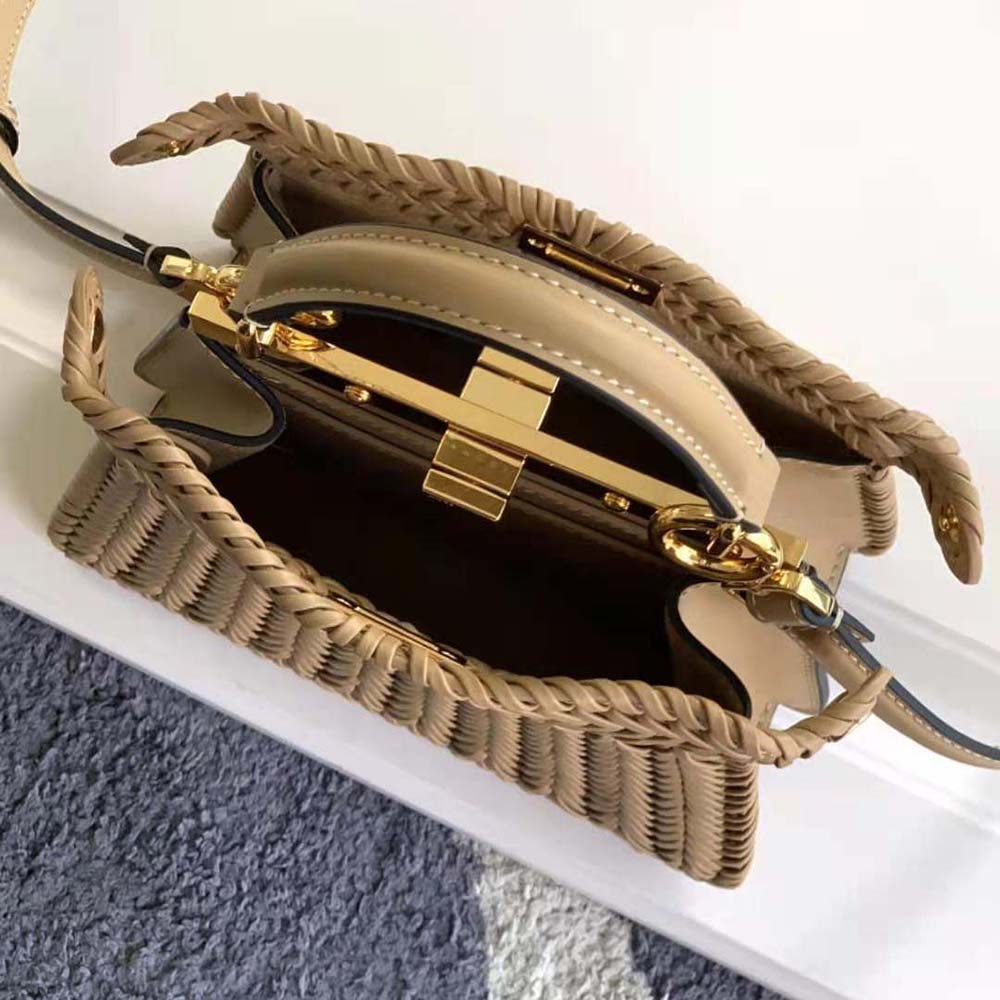 Fendi Women Peekaboo ISeeU Petite Brown Padded Calfskin Leather Bag - image 6