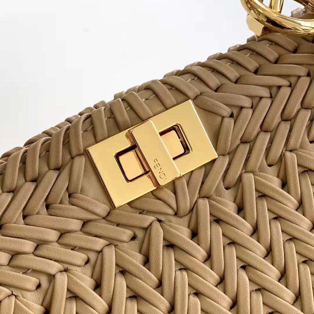 Fendi Women Peekaboo ISeeU Petite Brown Padded Calfskin Leather Bag - image 9