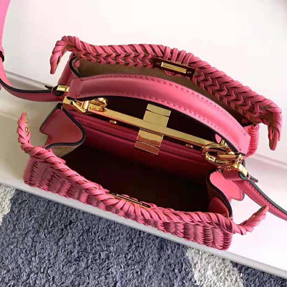 Fendi Women Peekaboo ISeeU Petite Pink Padded Calfskin Leather Bag - image 10